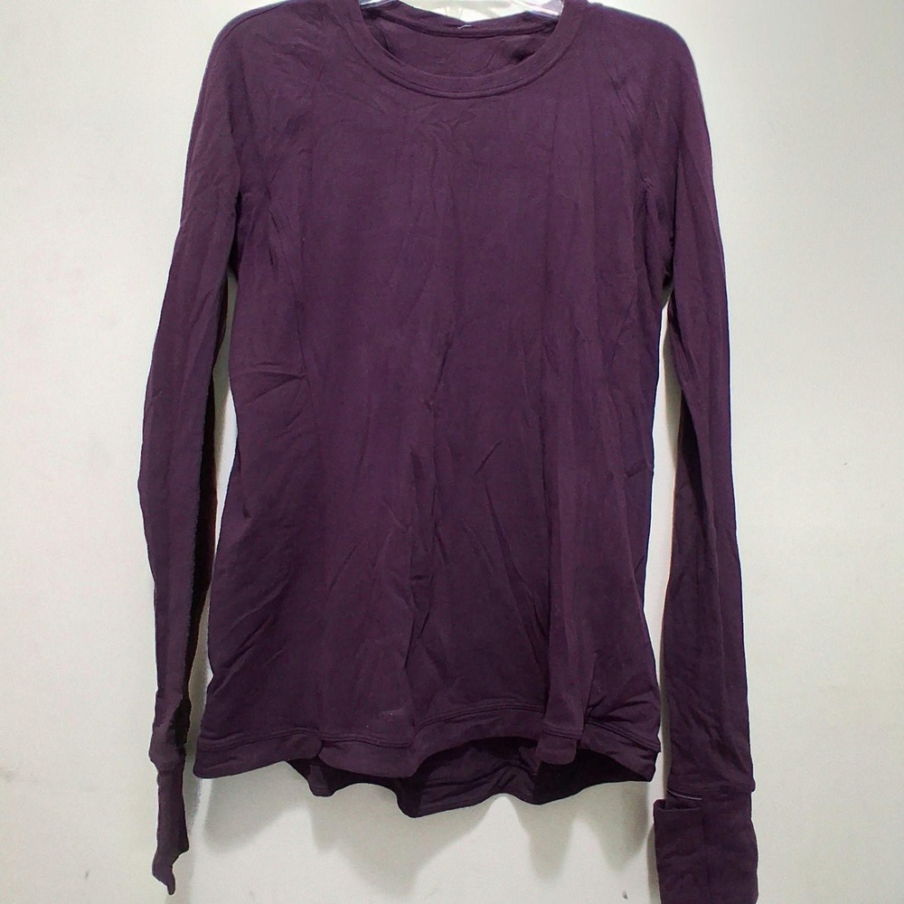 Lululemon Swiftly Tech Long Sleeve Crew Purple Plum Size 12 Thumbholes Running